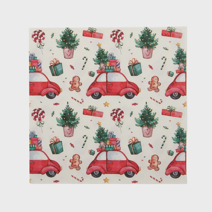 Xmas Car Napkin 20pk