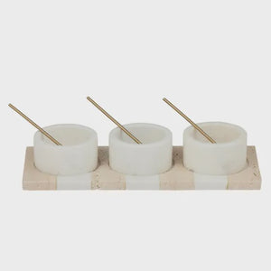 Tia S/3 Marble Bowls W Tray