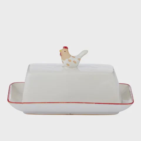 Charlie Chook Ceramic Butter Dish