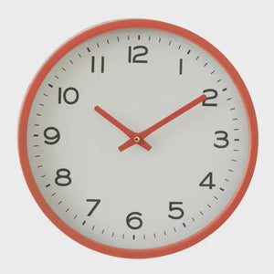 Cooper Metal Clock Red/White 30.5cm