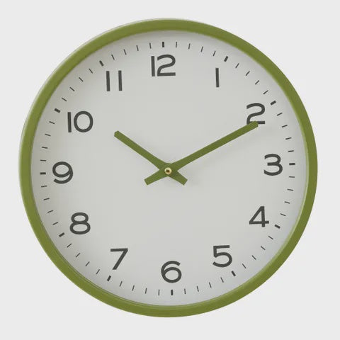 Cooper Metal Clock Olive/White 30.5cm