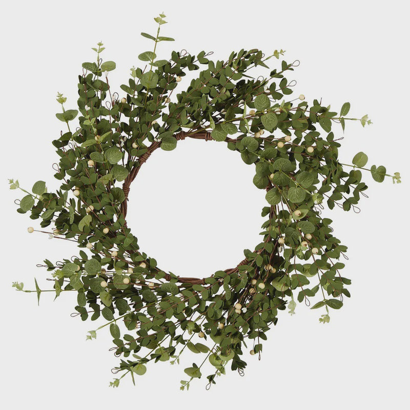 Eucalyptus Spray Wreath with White Berries