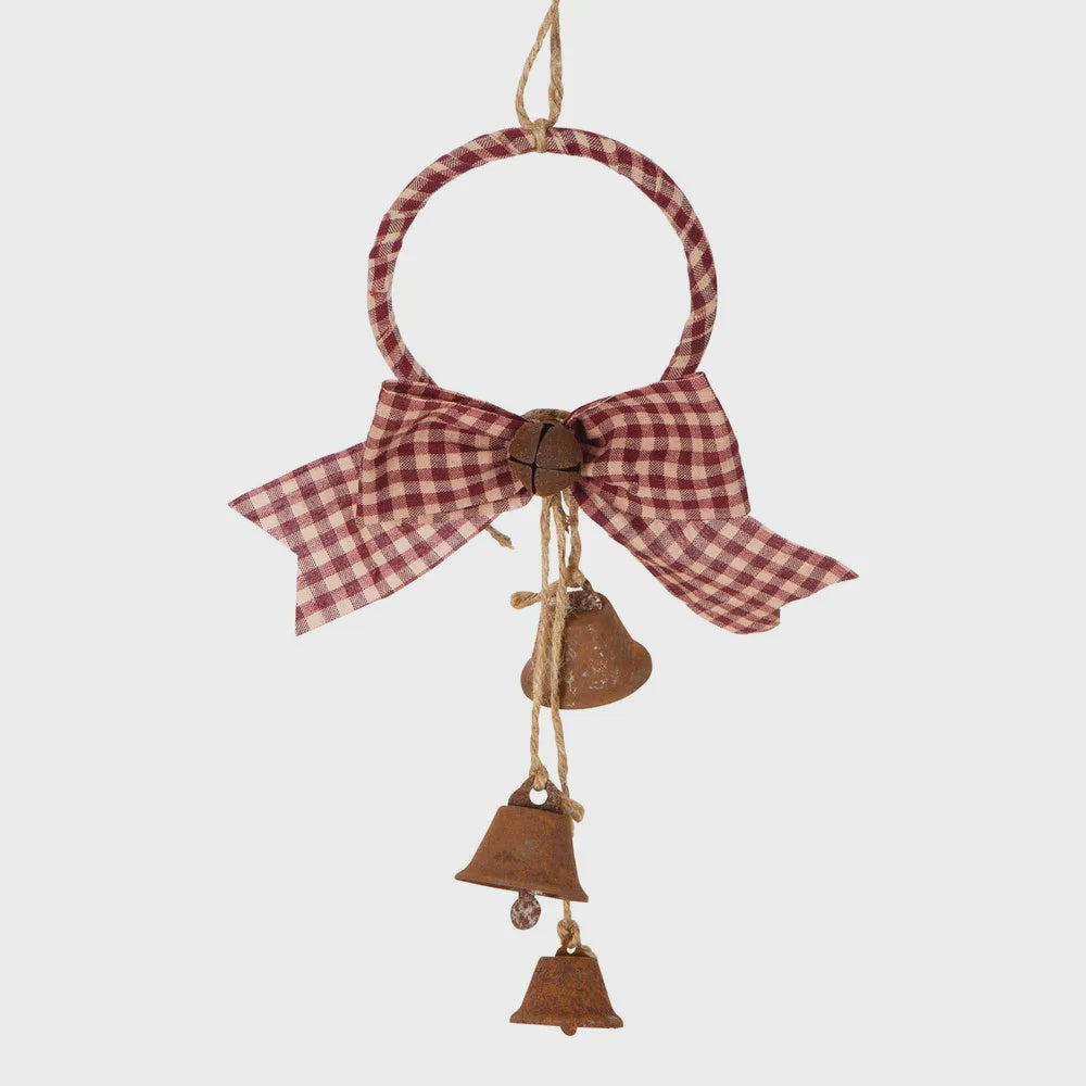 Dural Gingham Bell Rusty Door Hanger Decoration