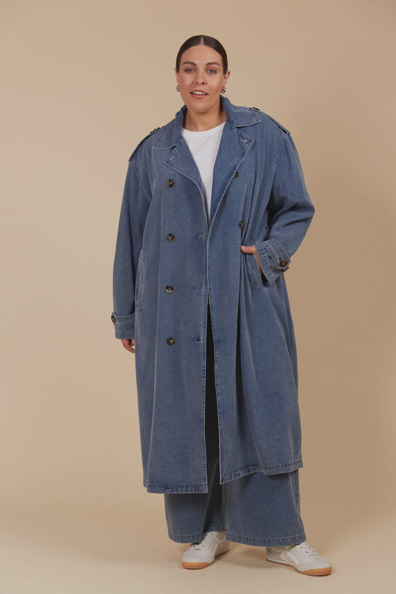 Freya Trench Coat Denim