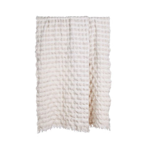 Ridge Waffle Throw Ivory
