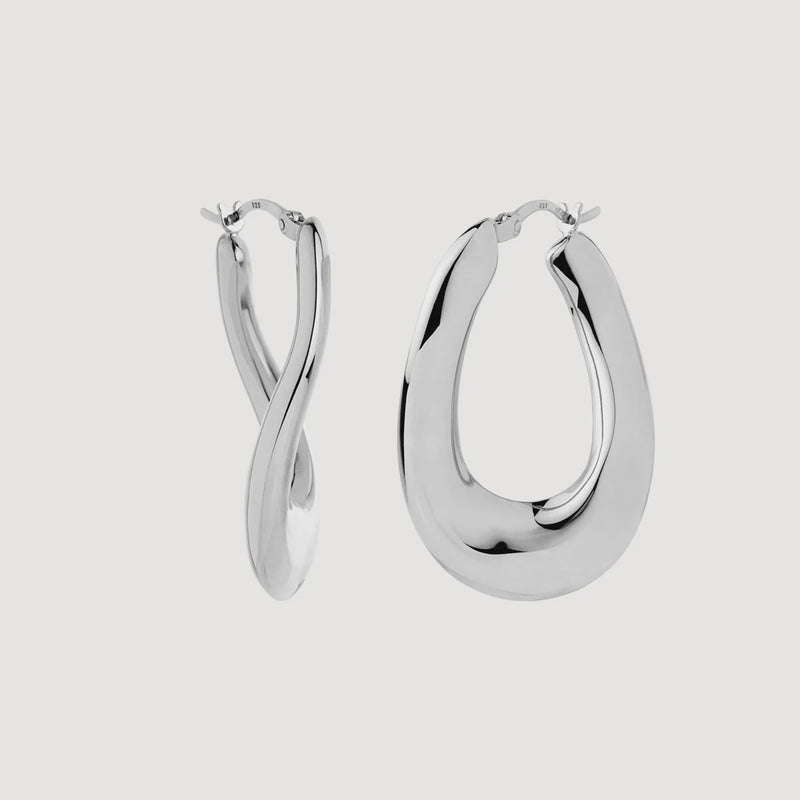 Gravity Hoop Earring Silver