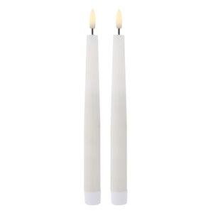 Hughe LED Taper Candles S/2 White