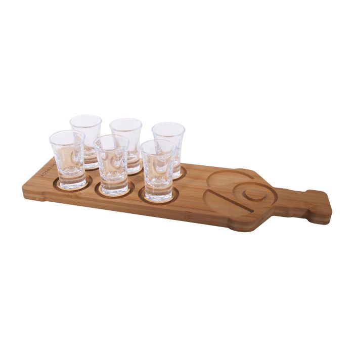 Tequila Board And Shot Glass Paddle Set