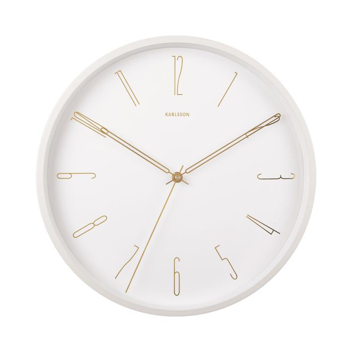 Belle Numbers Wall Clock White