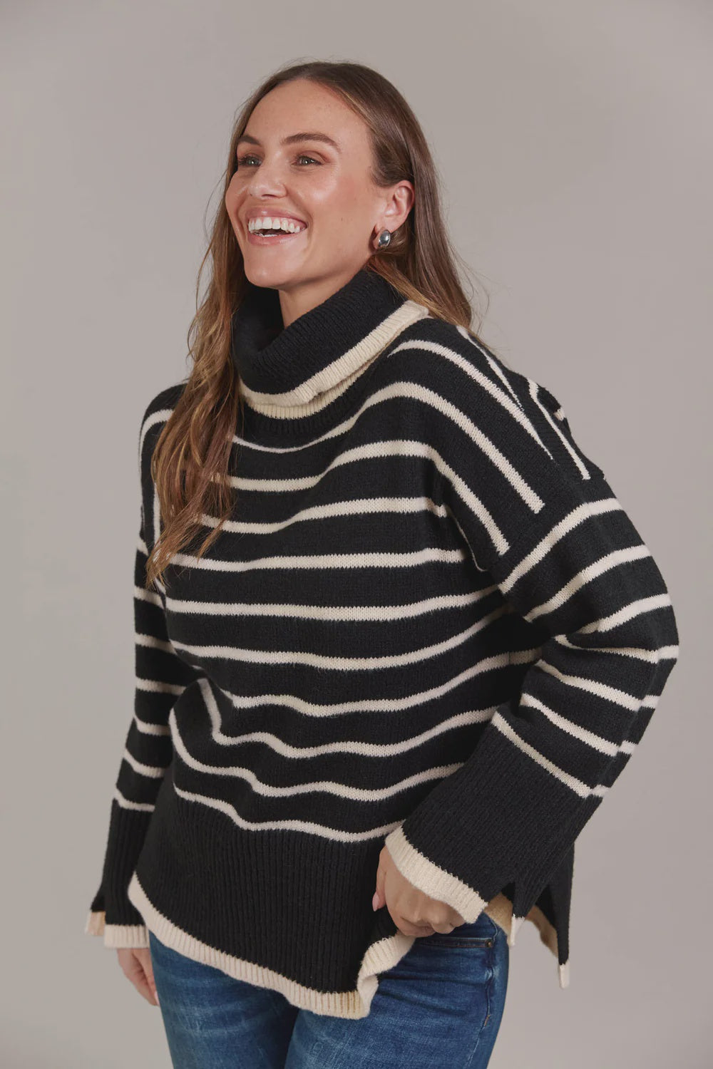 Katana Roll Neck Knit Black