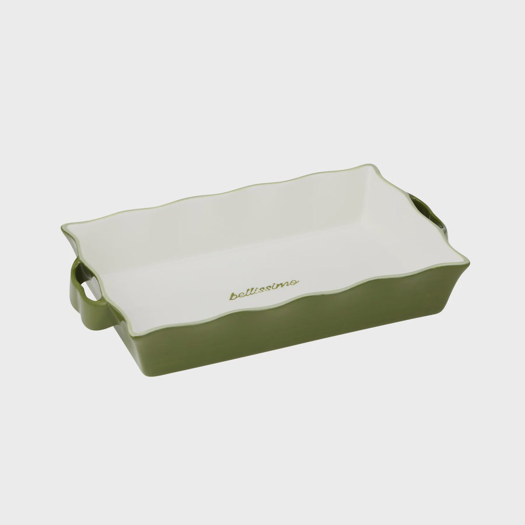 Noto Ceramic Rectangular Baker Olive