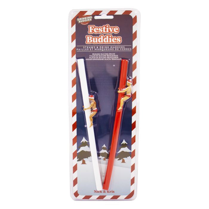 Festive Buddies Straws S/2