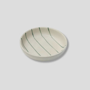 Coastal Junction Cream/ Green Stripe Condiment Bowl