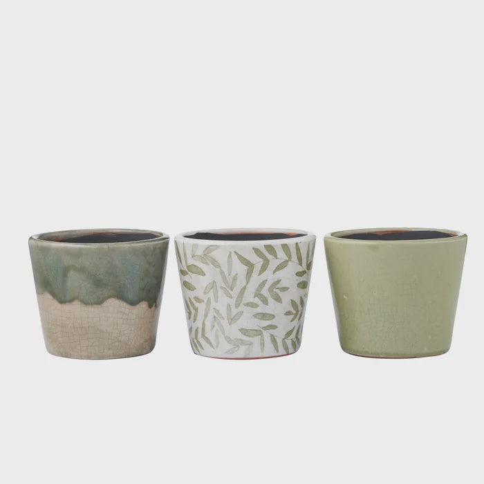 Triad Ceramic Pots Taupe Asst
