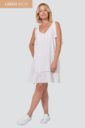 La Vie Tie Dress Blanc