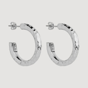 Moonglow Silver Hoop Earring