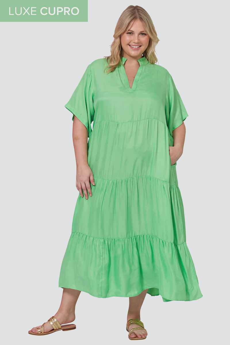 Elixir Tiered Dress Kiwi