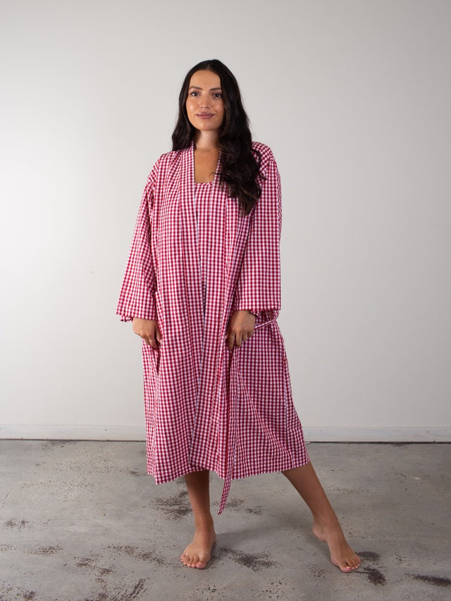 Red Check Dressing Gown