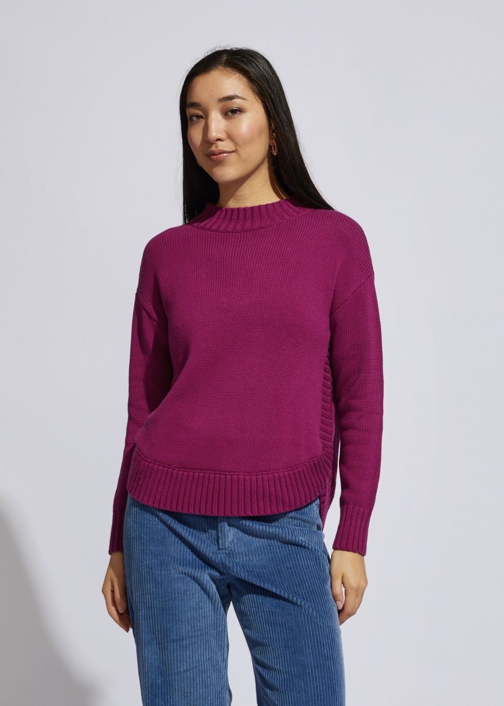 Chunky Cotton Jumper Claret