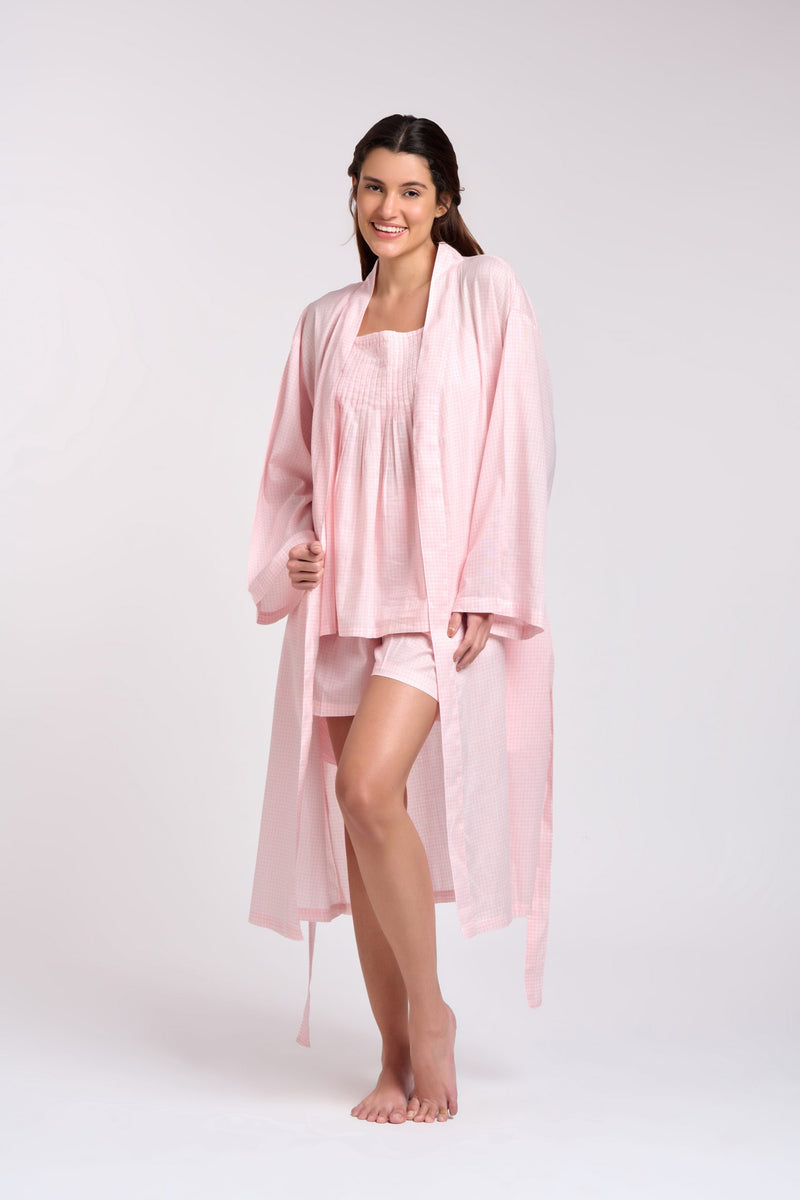 Arabella Dressing Gown Pink Gingham
