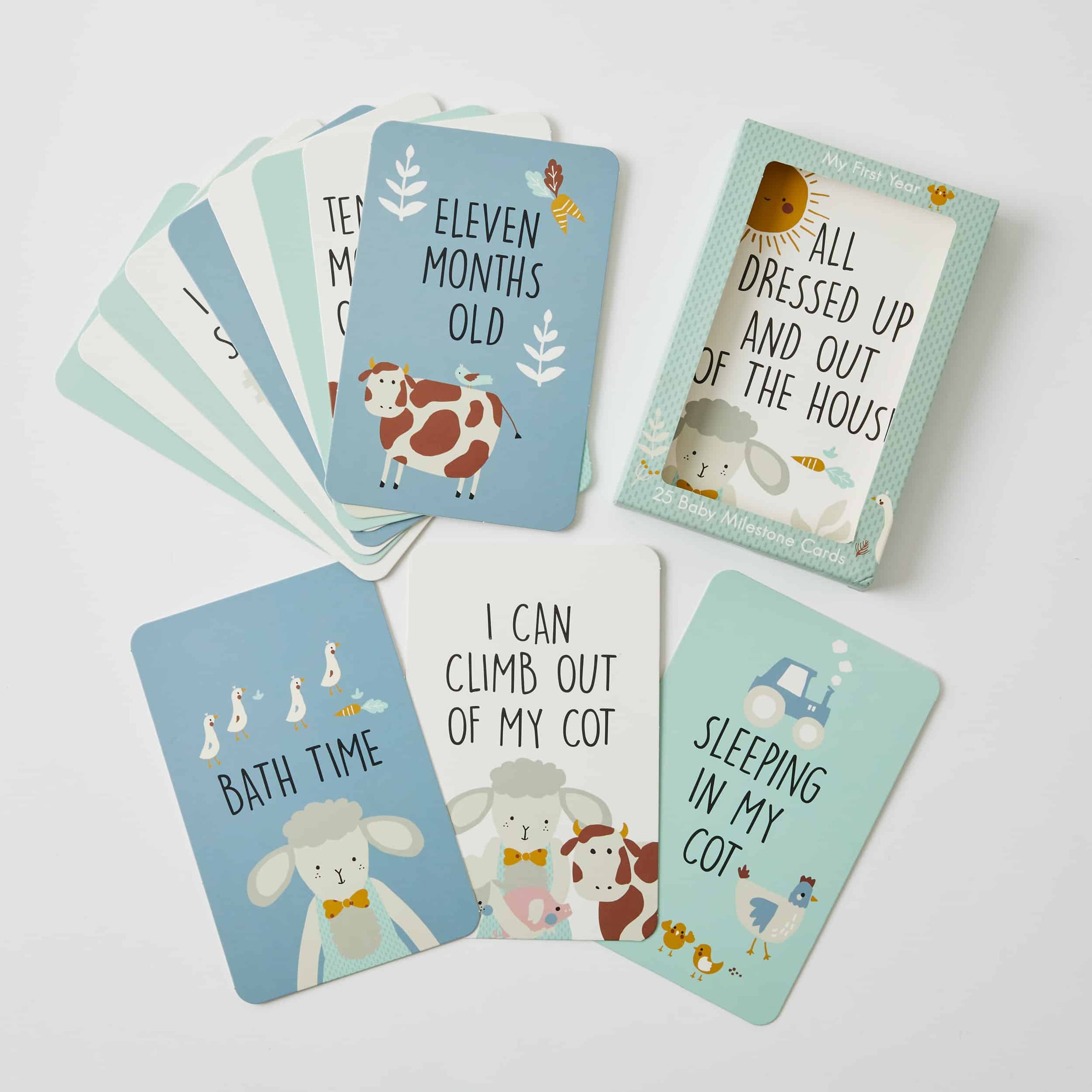 Farm Fun 25pc Baby Milestone Cards Mary Tex Curious Emporium