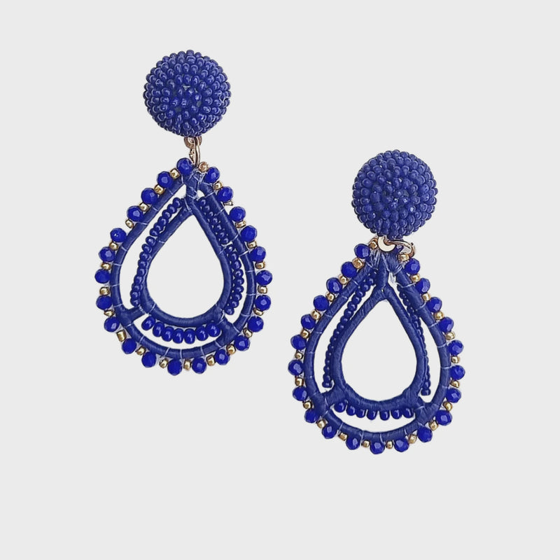 Paradisa Beaded Earring Navy