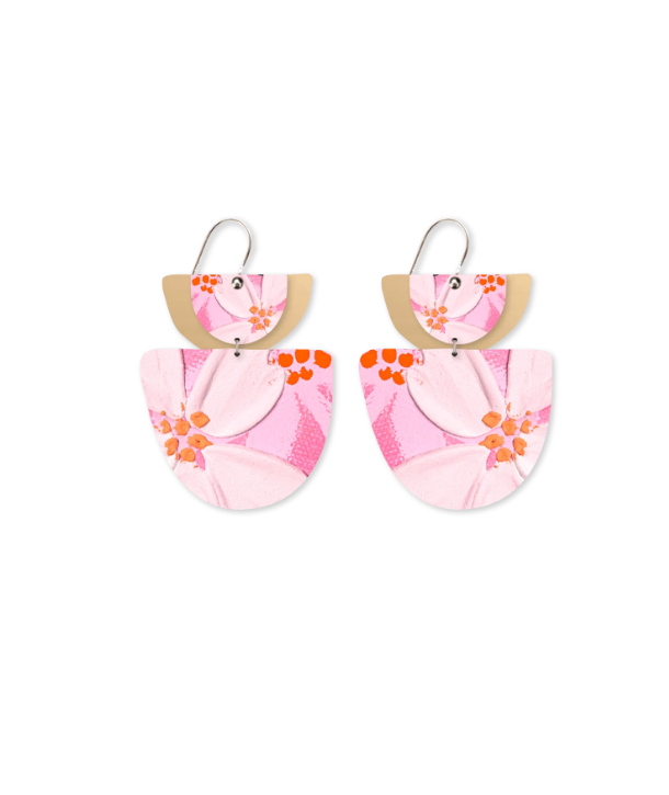 Kelsie Rose Power Pink Layered Double Bell Drop Earring