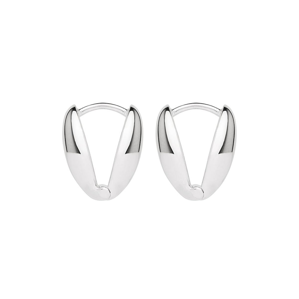 Ovolo Silver Huggie Earrings