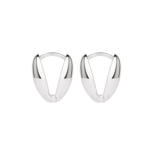 Ovolo Silver Huggie Earrings