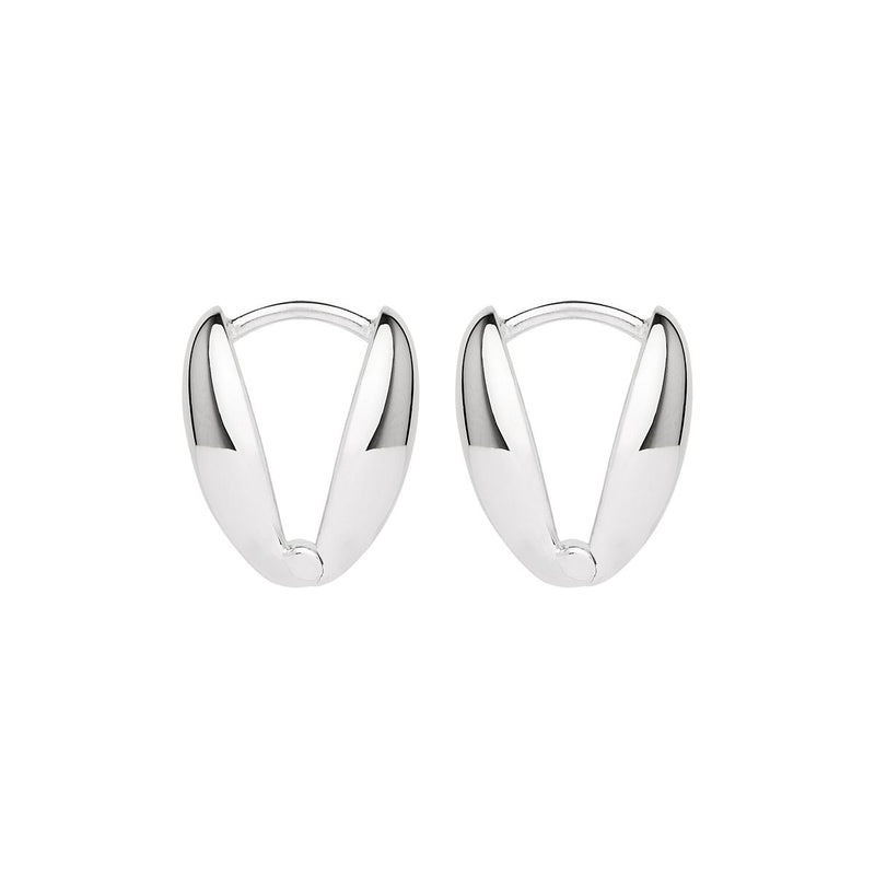 Ovolo Silver Huggie Earrings