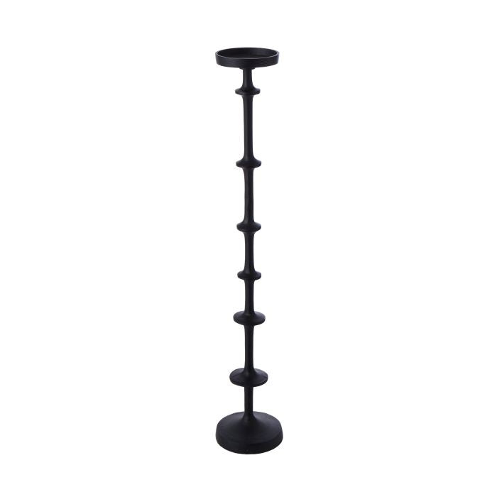 Ridged Metal Floor Standing Candle Holder Medium