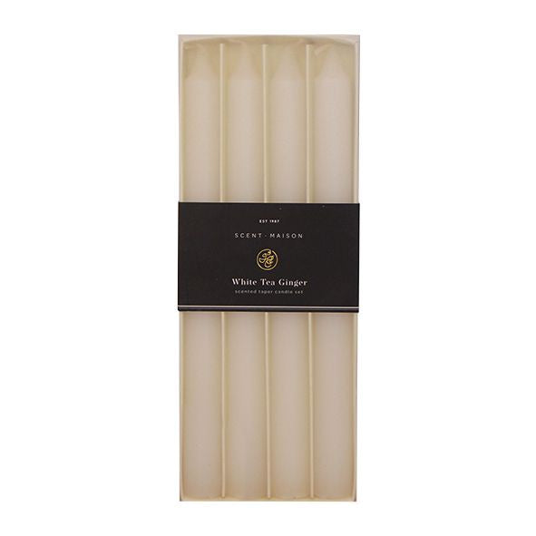 Maison Set 4 Taper Candle White Tea Ginger 10''