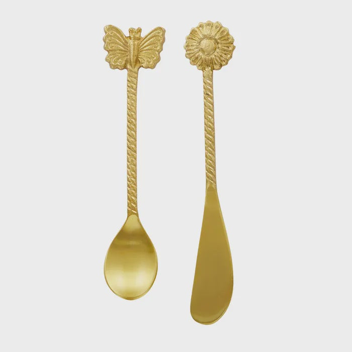 Printemps S/2 Brass Spreader/Spoon Set