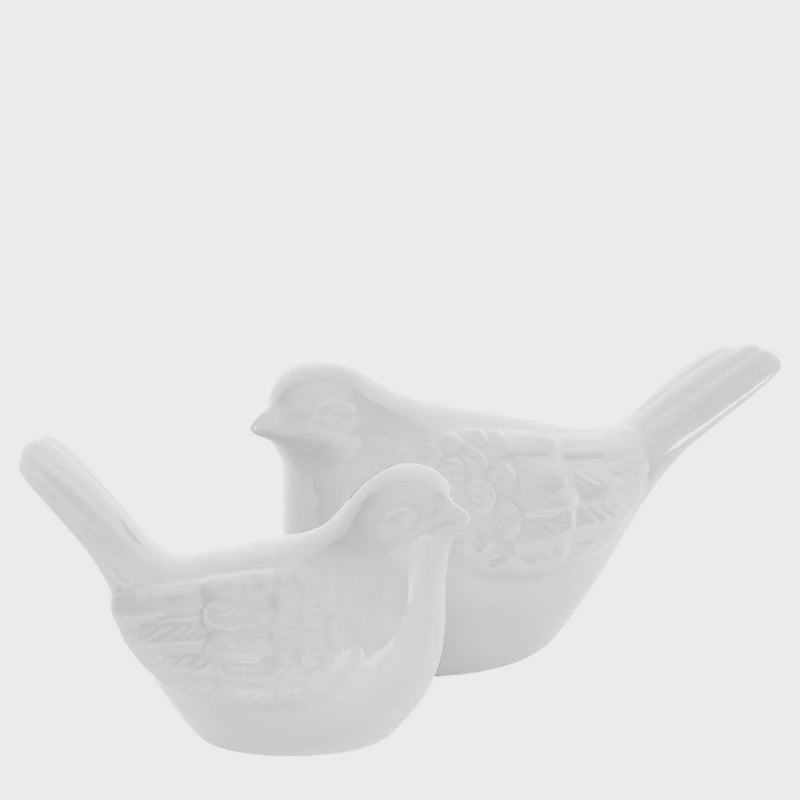 Culver Ceramic Bird Set of 2 Matt White