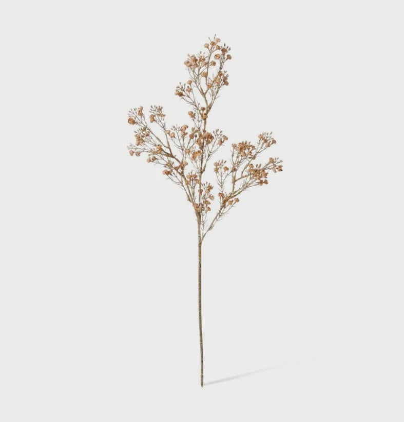 Popcorn Flower Décor Spray Light Brown 63cm