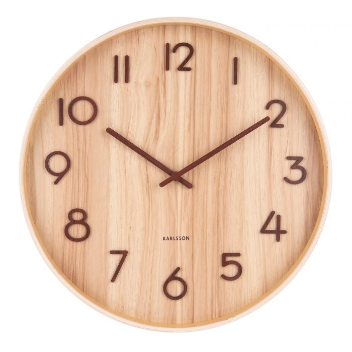 Light Basswood Wall Clock 60cm